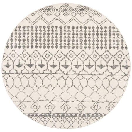 Safavieh 9 x 9 ft. Tulum Power Loomed Round Area Rug; Ivory & Grey TUL229A-9R